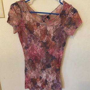 BKE XS pink lace top